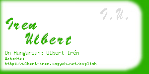 iren ulbert business card