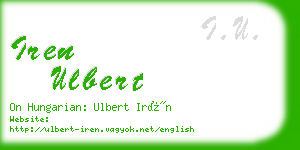 iren ulbert business card